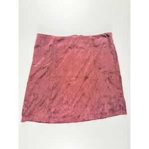 Alaya Burgundy Faux Suede Mini Skirt A-Line Back Zipper Wine Red Womens Size M